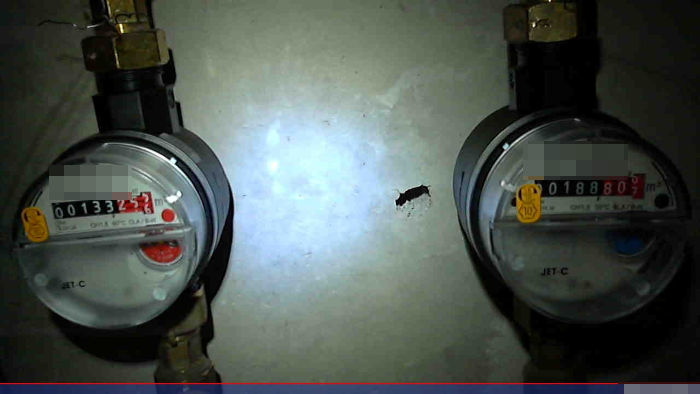 Shot of a less lit pair of meters, but the numbers are still legible